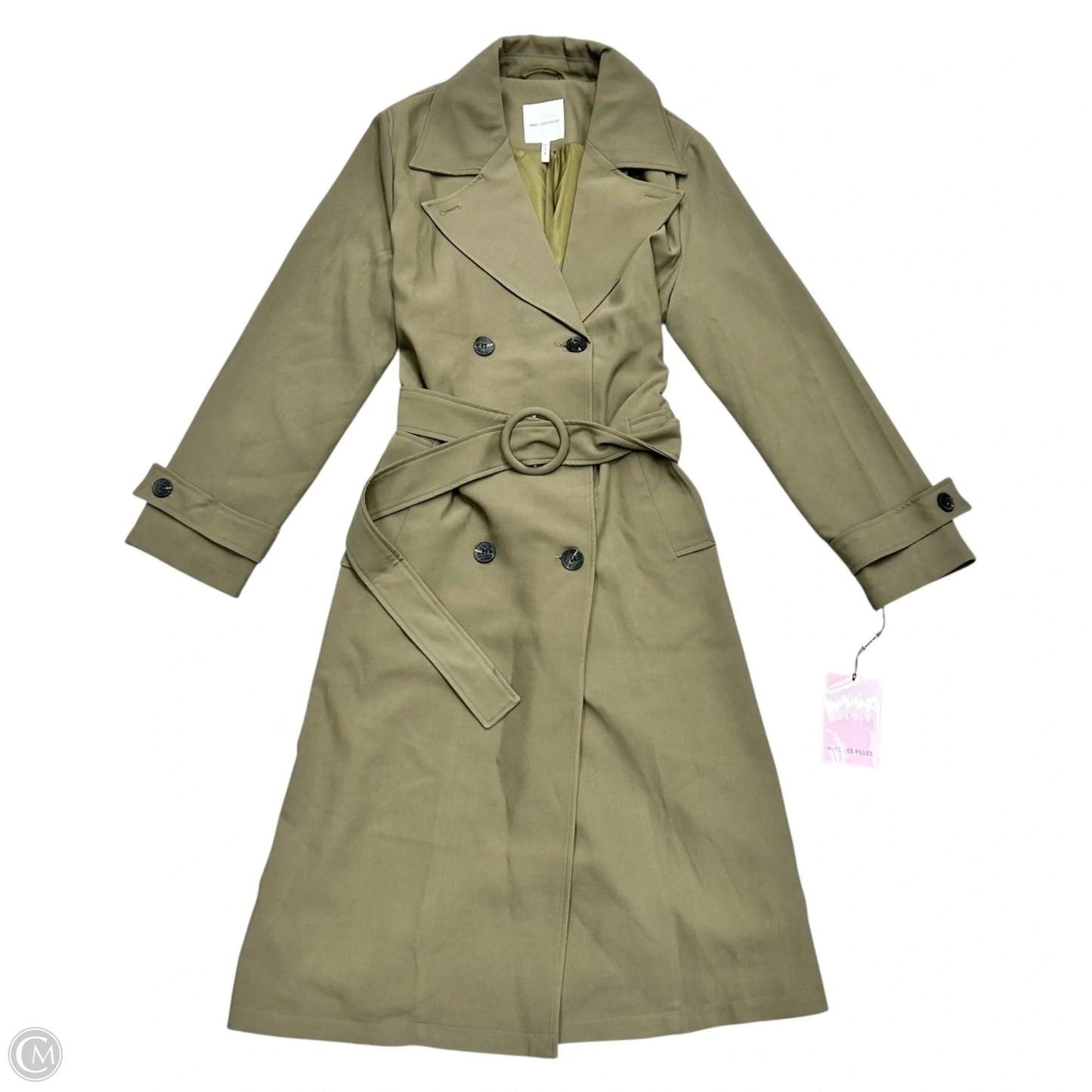 Coat Trench Coat By Avec Les Filles In Green, Size: L