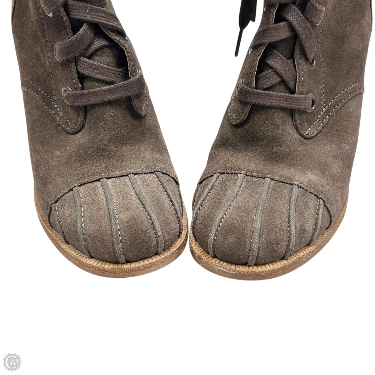 Boots Designer By Ugg In Brown & Grey, Size: 8.5