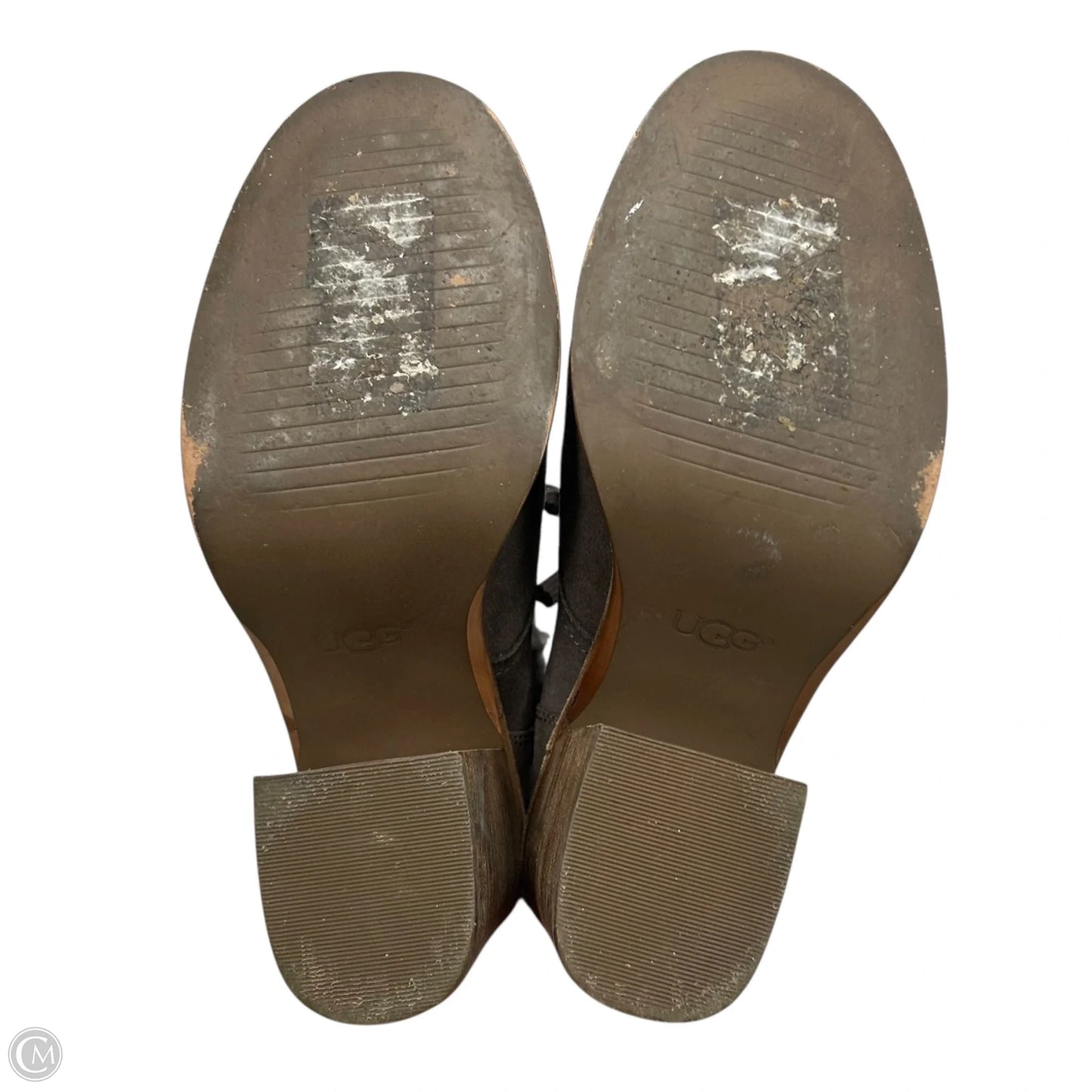 Boots Designer By Ugg In Brown & Grey, Size: 8.5