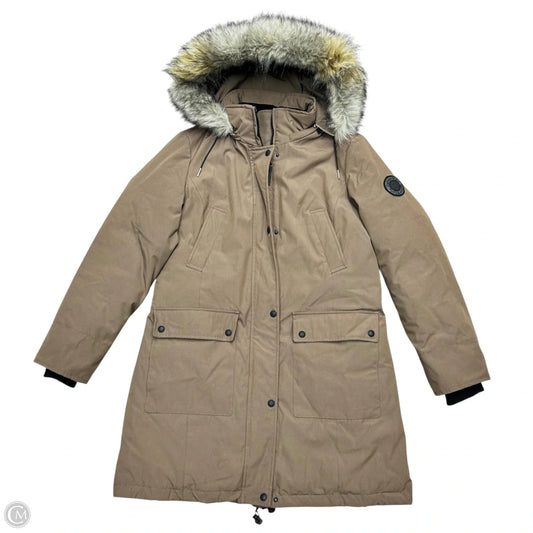 Coat Parka By Calvin Klein In Brown, Size: L