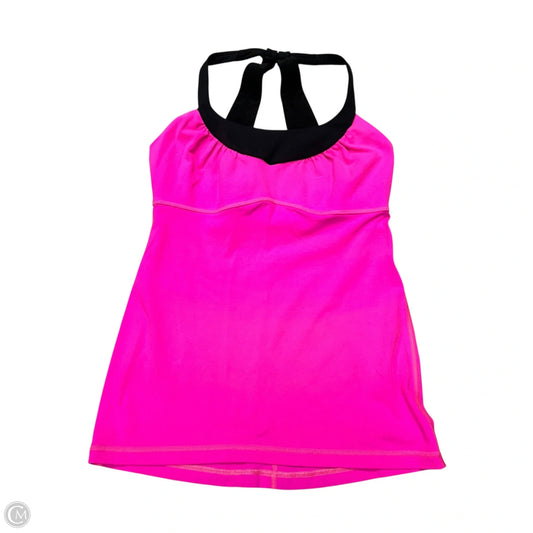 Athletic Tank Top By Lululemon In Black & Pink, Size: S