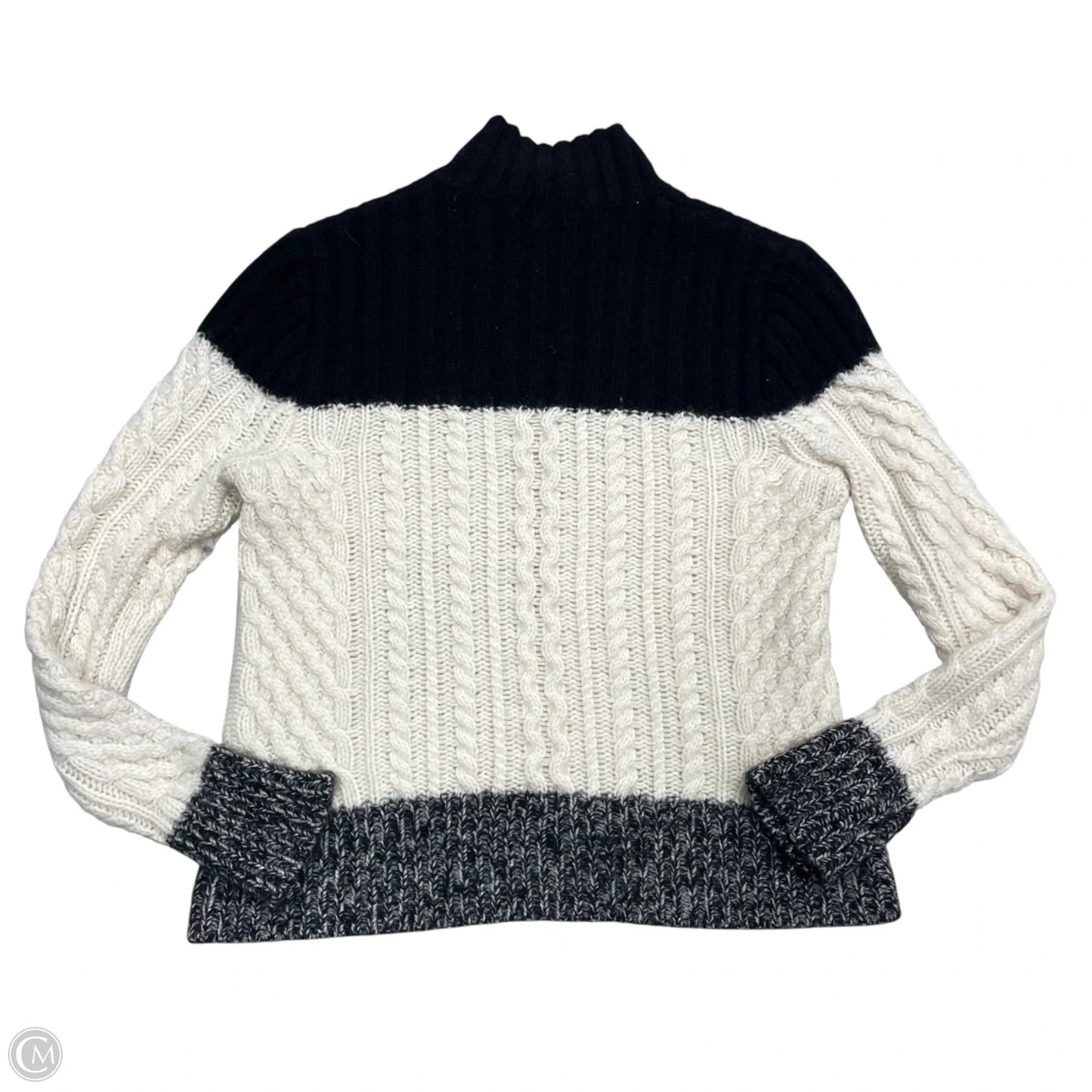 Sweater Cashmere By Aqua In Black & Cream, Size: S
