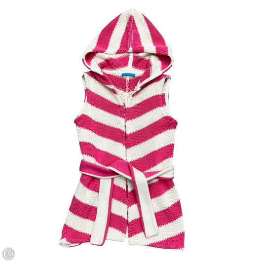 Vest Designer By Alice + Olivia In Pink & White, Size: S