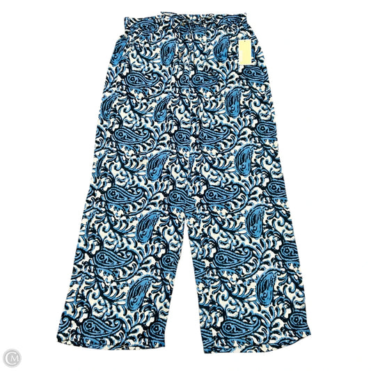 Pants Wide Leg By Michael By Michael Kors In Blue & Cream, Size: 12