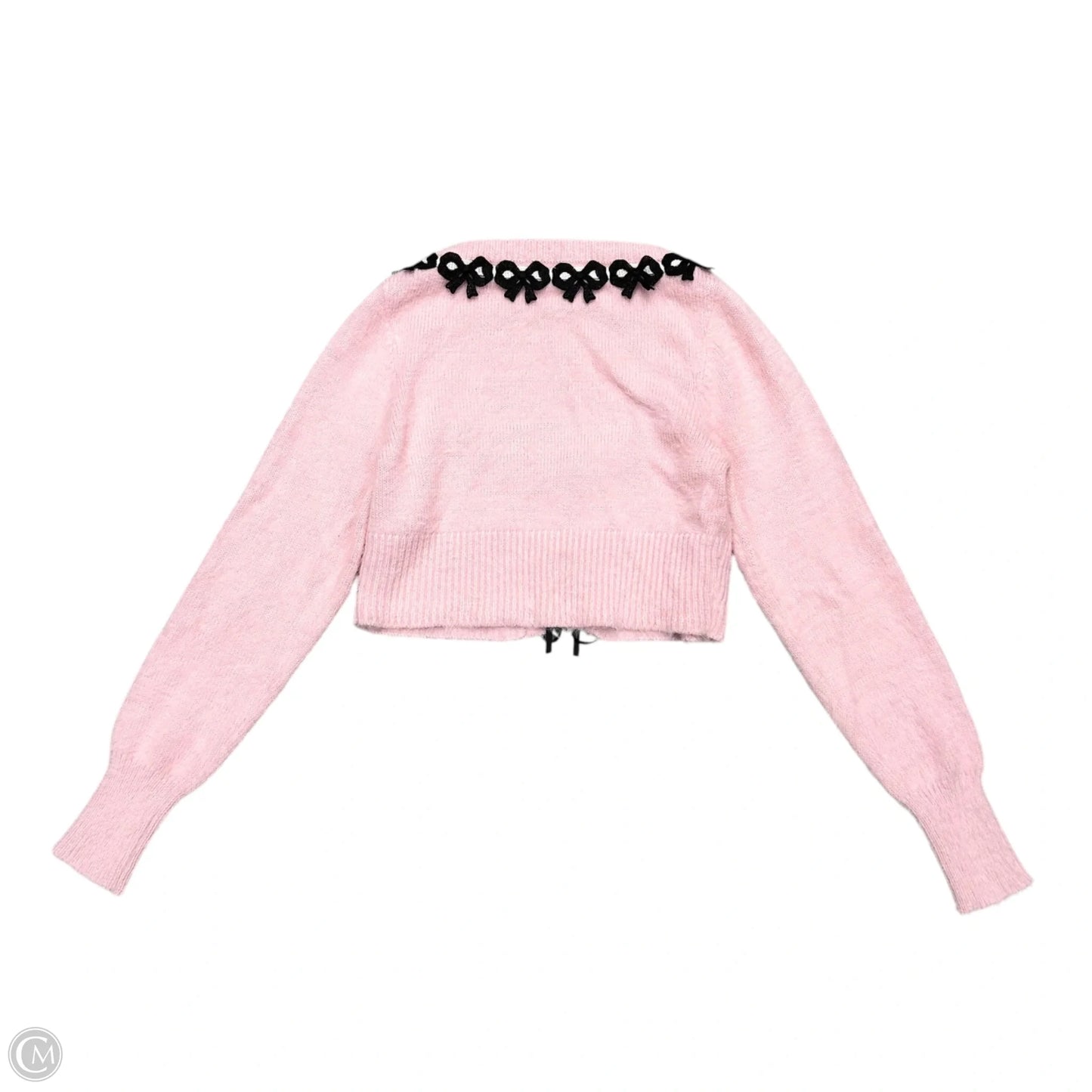Sweater Cardigan By For Love & Lemons In Black & Pink, Size: S