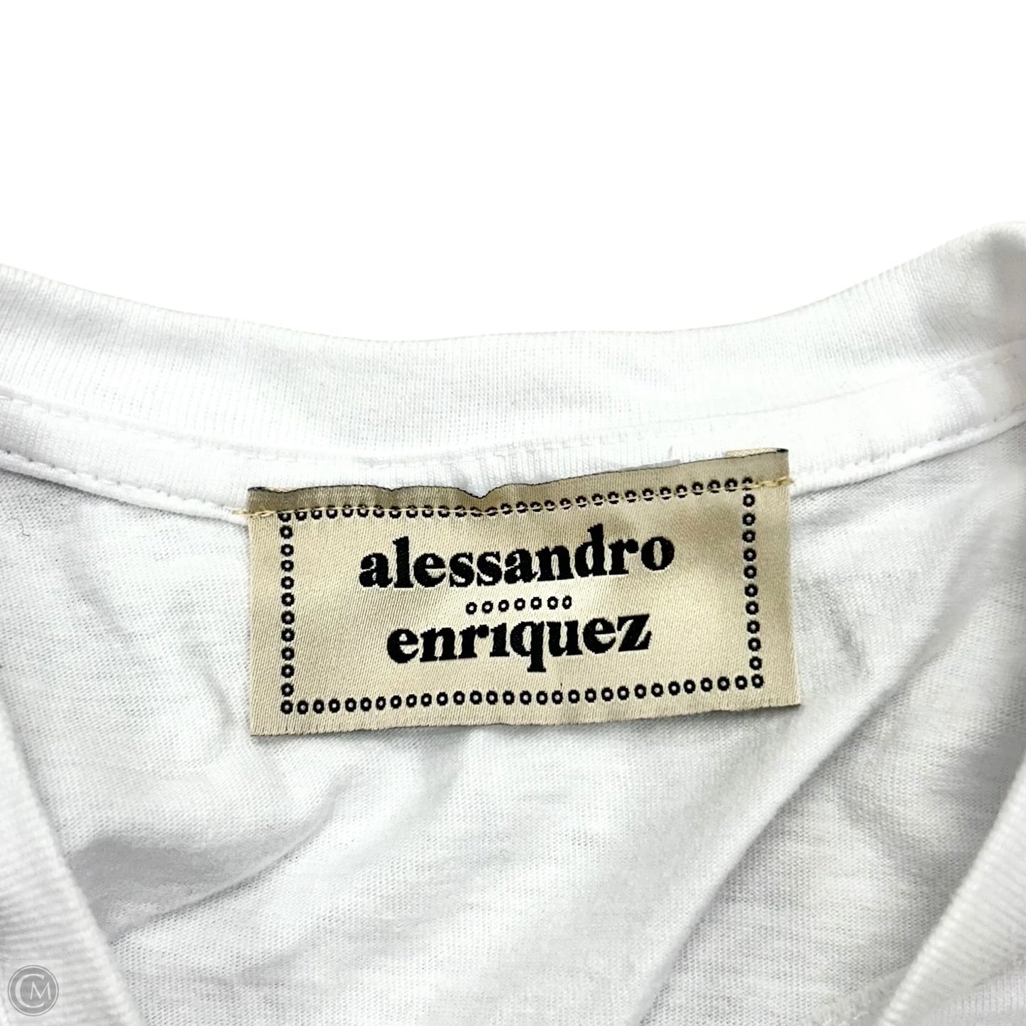 Top Short Sleeve By Alessandro Enriquez In White, Size: M