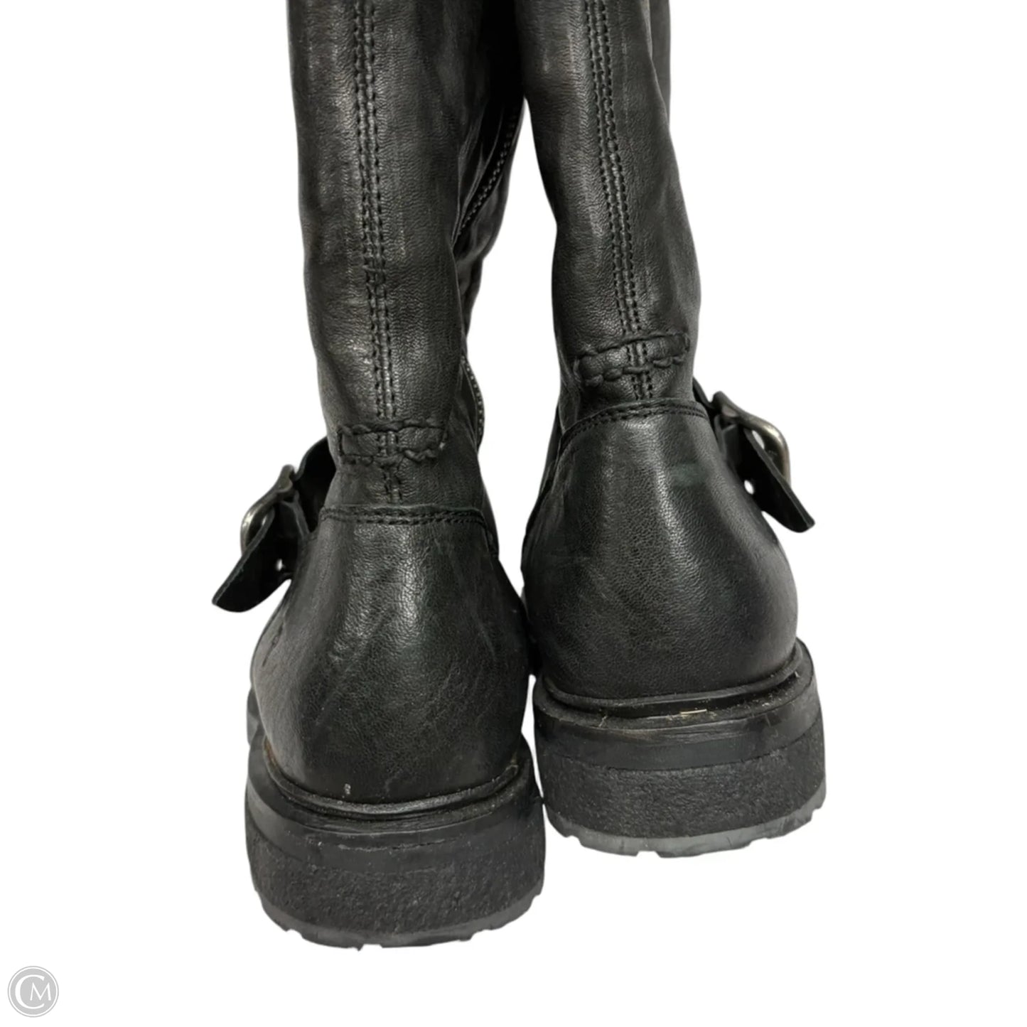 Boots Designer By Frye In Black & Brown, Size: 8