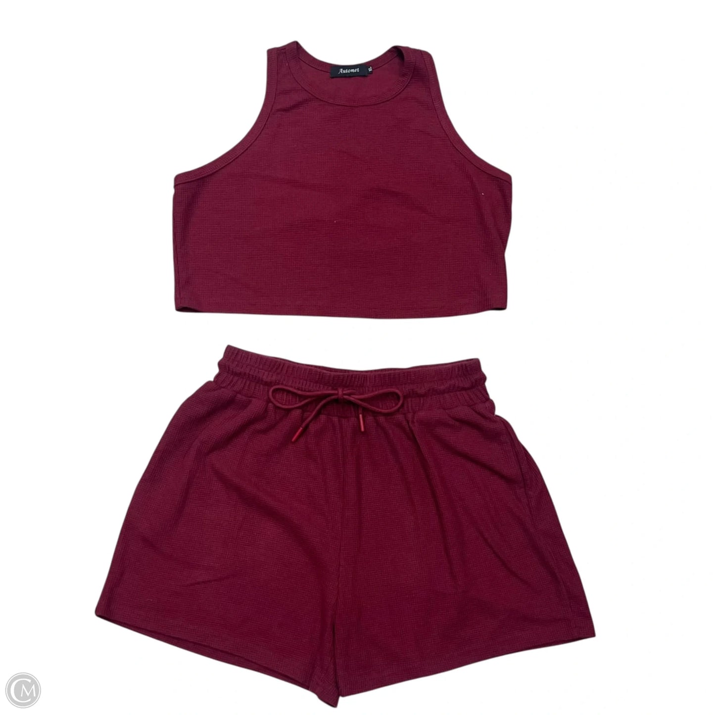 Shorts Set By Automet In Maroon, Size: Xl