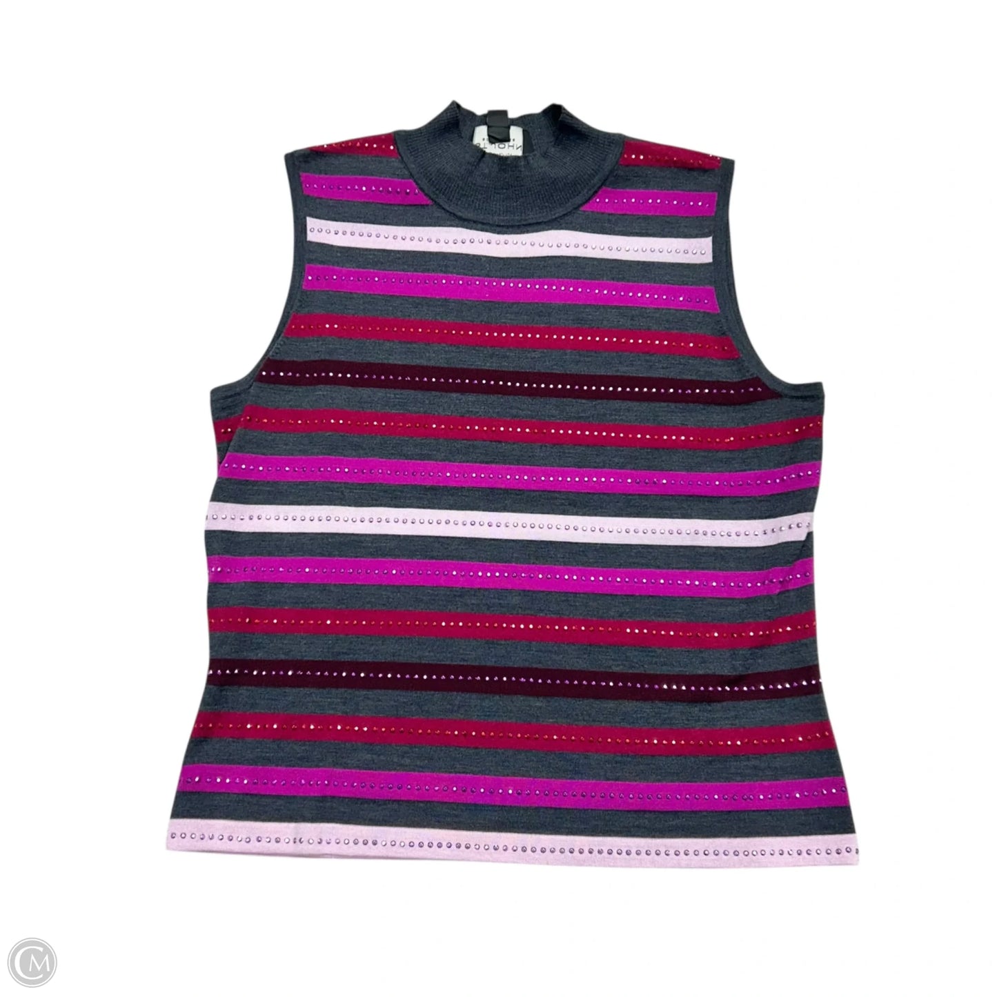 Tank Top By St. John In Grey & Purple, Size: M
