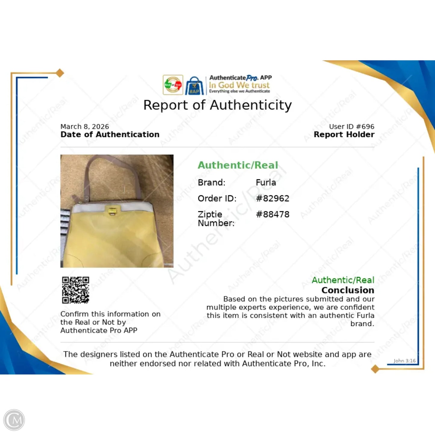 Handbag Luxury Designer By Furla, Size: Medium