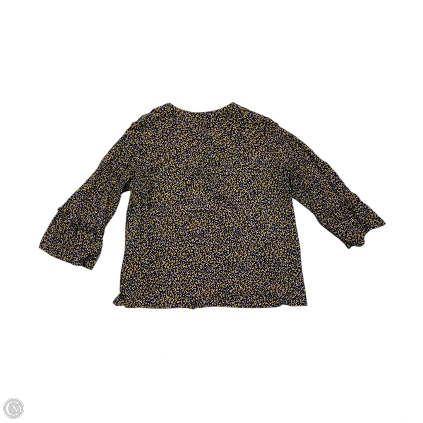 Blouse Long Sleeve By Maeve In Blue & Yellow, Size: M