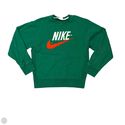 Athletic Sweatshirt Crewneck By Nike In Green, Size: S