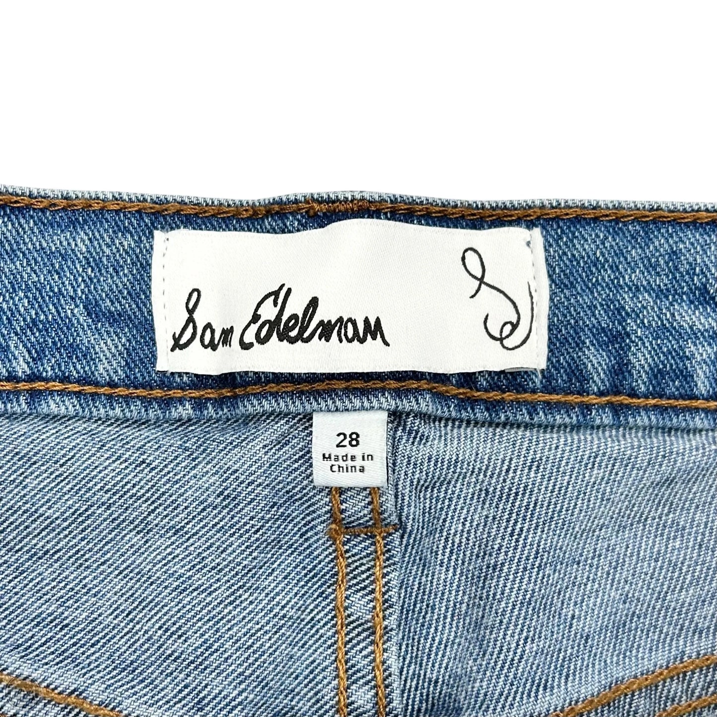 Jeans Straight By Sam Edelman In Blue Denim, Size: 6