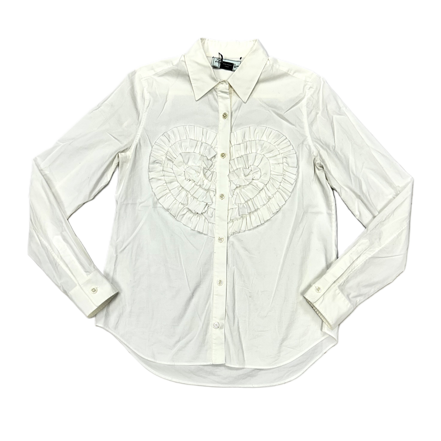 Top Long Sleeve Designer By Kate Spade In White, Size: S