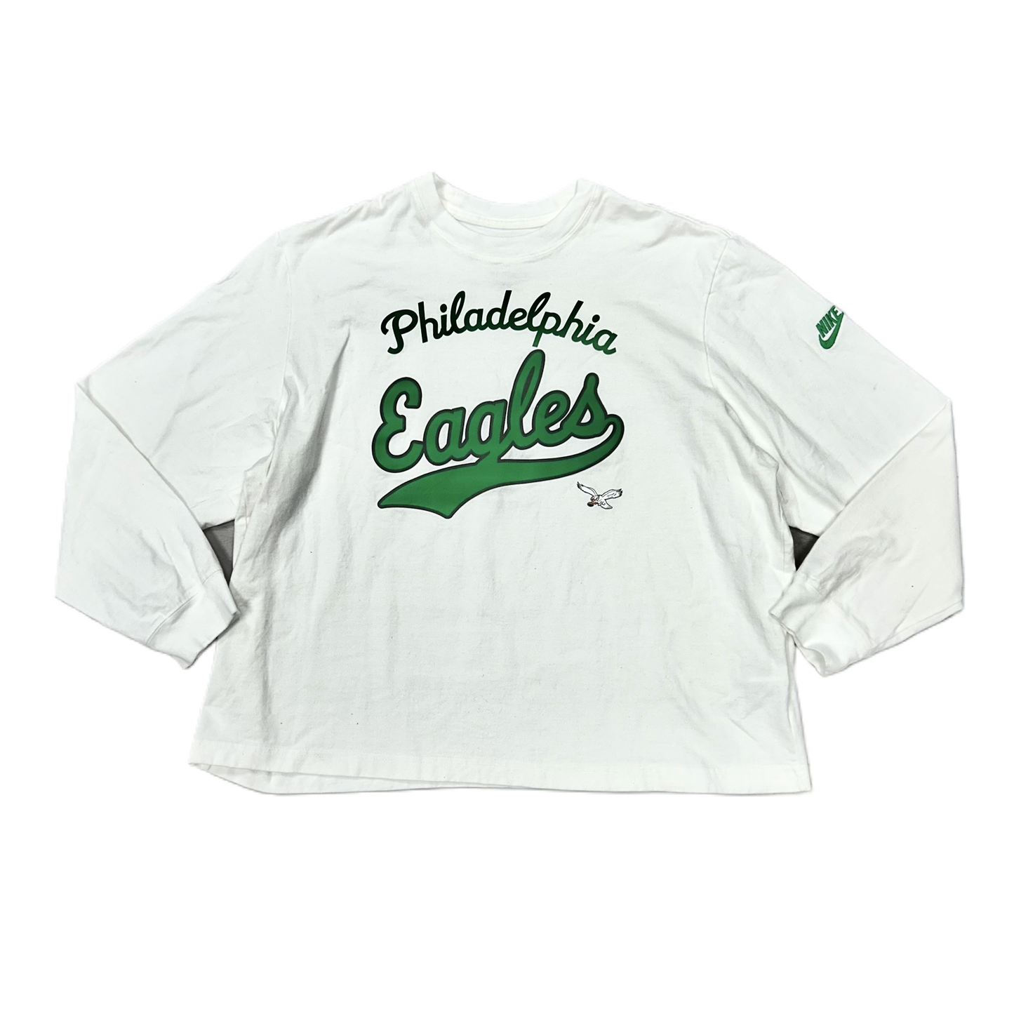 Top Long Sleeve By Nike Apparel In Green & White, Size: Xl