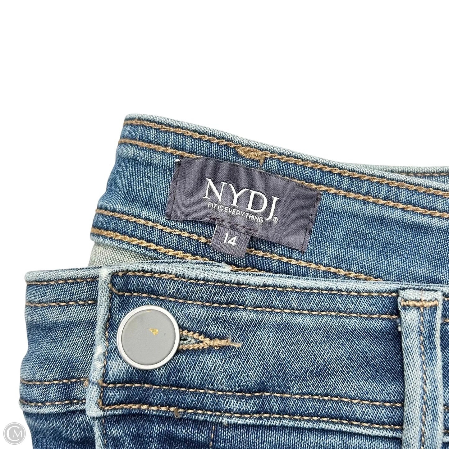 Jeans Straight By Not Your Daughters Jeans In Blue Denim, Size: 14