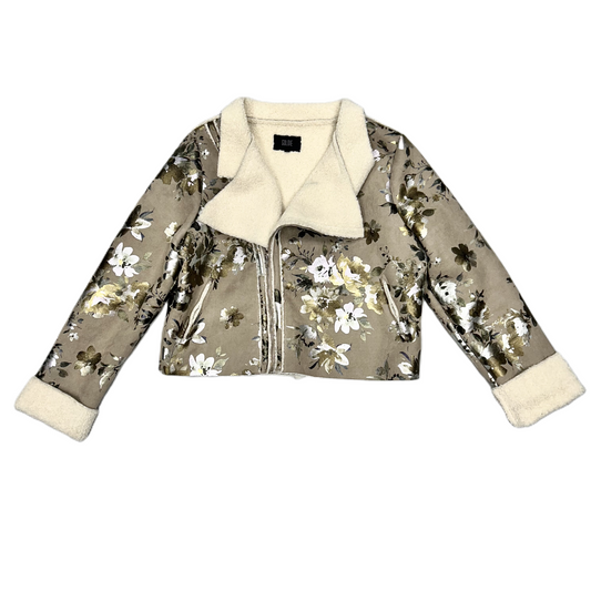 Floral Jacket Faux Fur & Sherpa By Goldie, Size: M