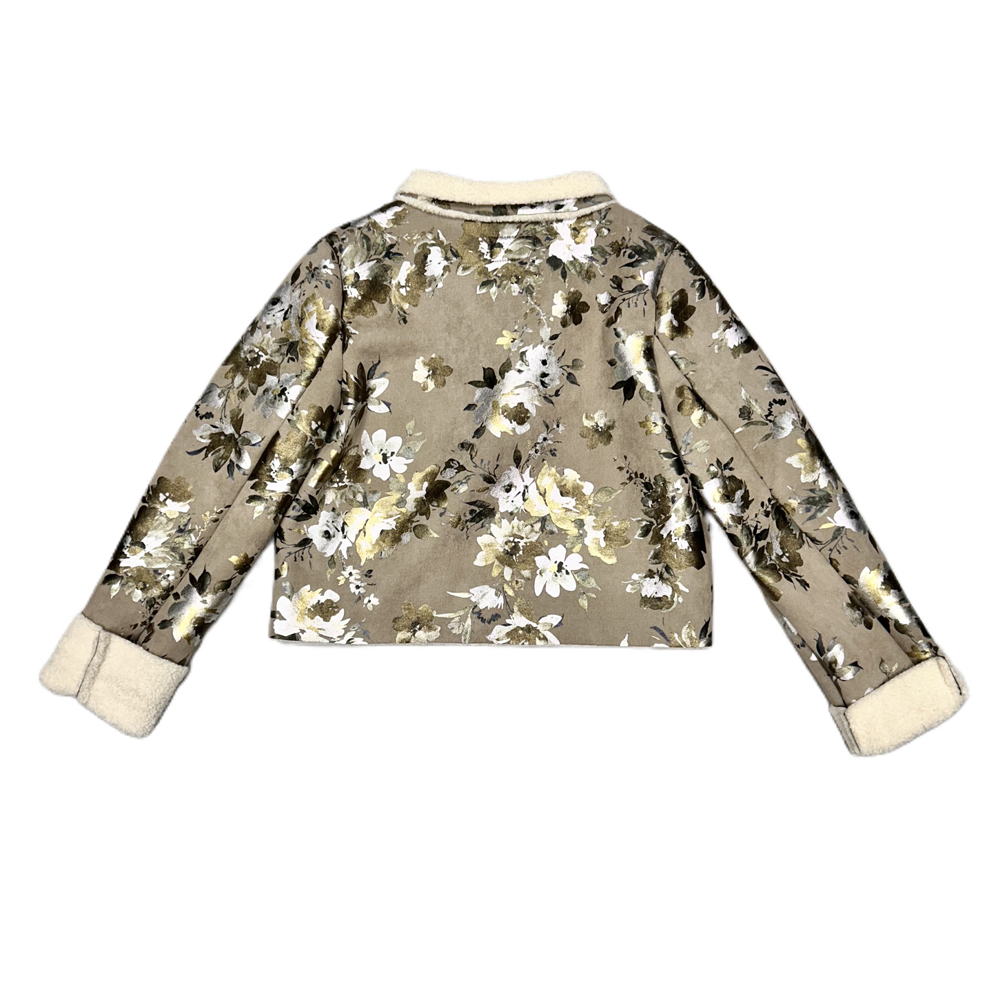 Floral Jacket Faux Fur & Sherpa By Goldie, Size: M