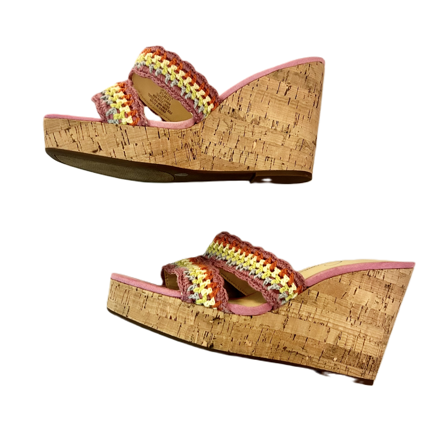 Pink Sandals Heels Wedge By Jessica Simpson, Size: 9.5