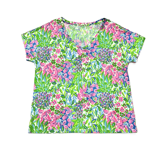 Green & Pink Top Short Sleeve Designer By Lilly Pulitzer, Size: S