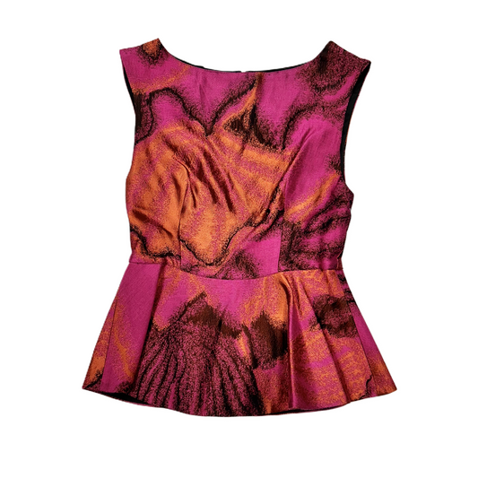 Top Sleeveless Designer By Alice + Olivia In Orange & Purple, Size: Xs