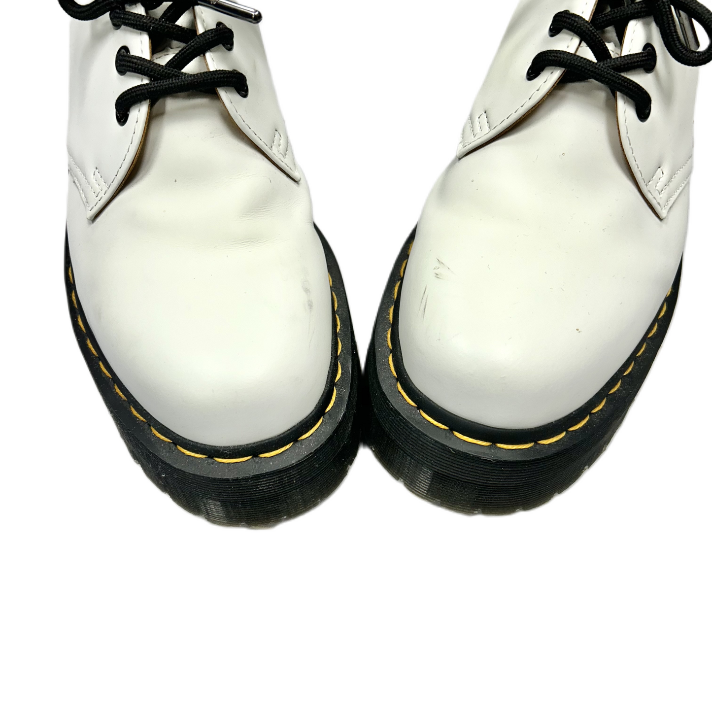 Shoes Heels Platform By Dr Martens In Black & White, Size: 10