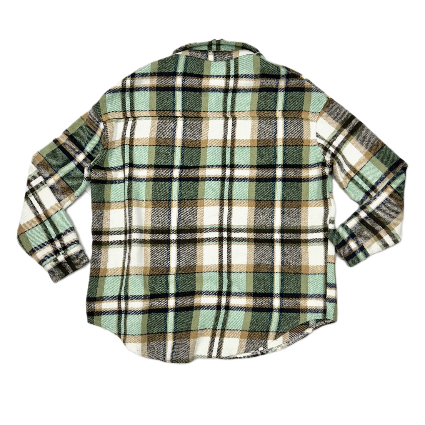 Jacket Shirt By Daisy Street In Green & White, Size: Xs