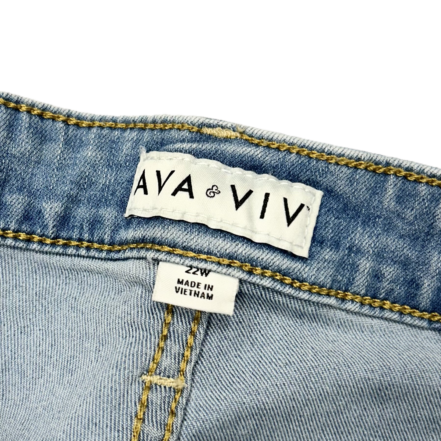 Jeans Skinny By Ava & Viv In Blue Denim, Size: 22w