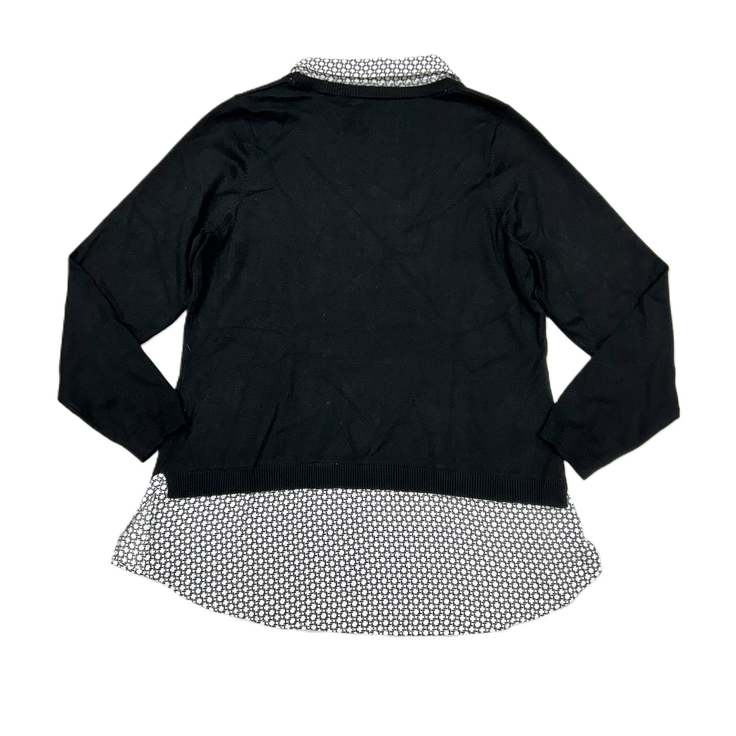 Top Long Sleeve By Adrianna Papell In Black & White, Size: Xl