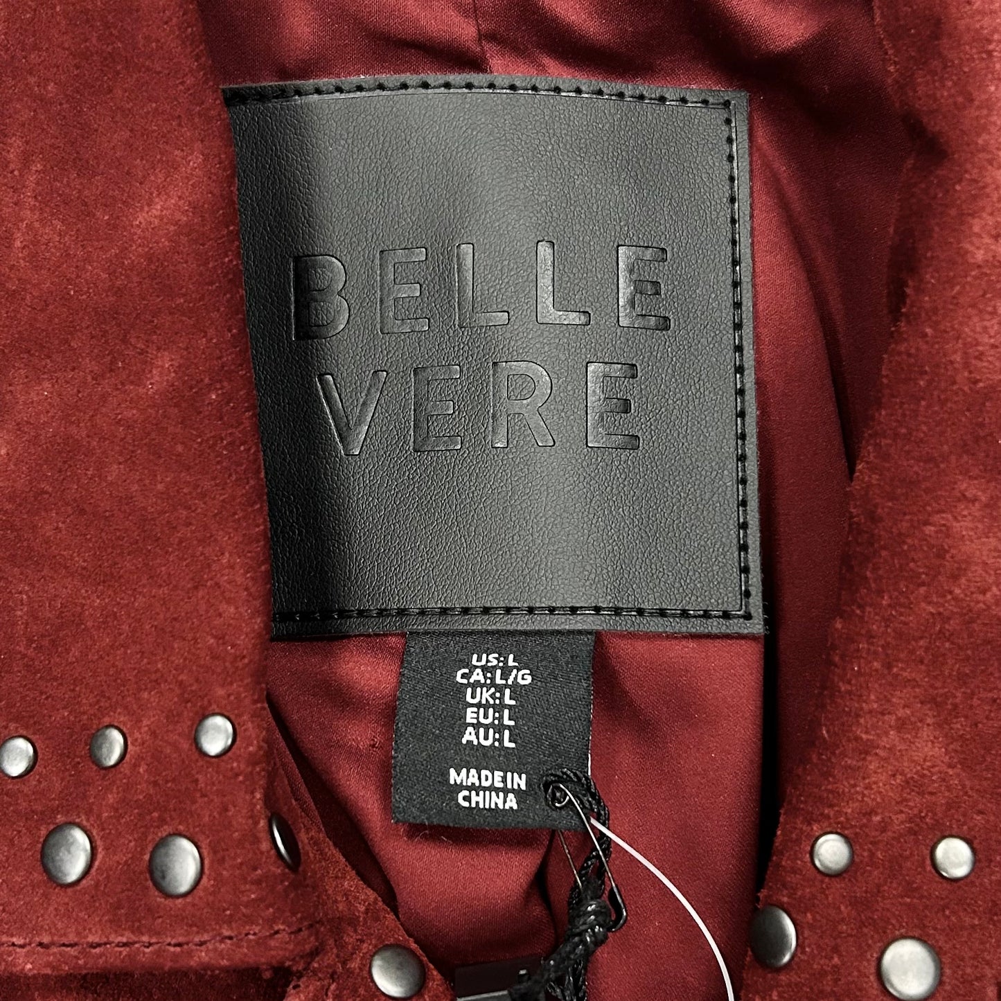 Jacket Leather By Belle Vere In Red, Size: L