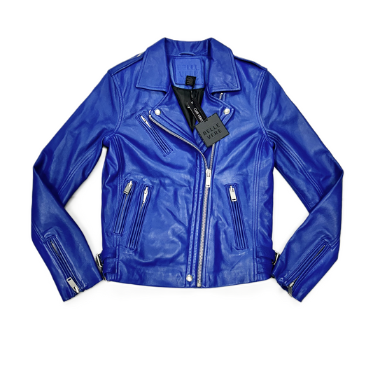 Jacket Leather By Belle Vere In Blue, Size: M