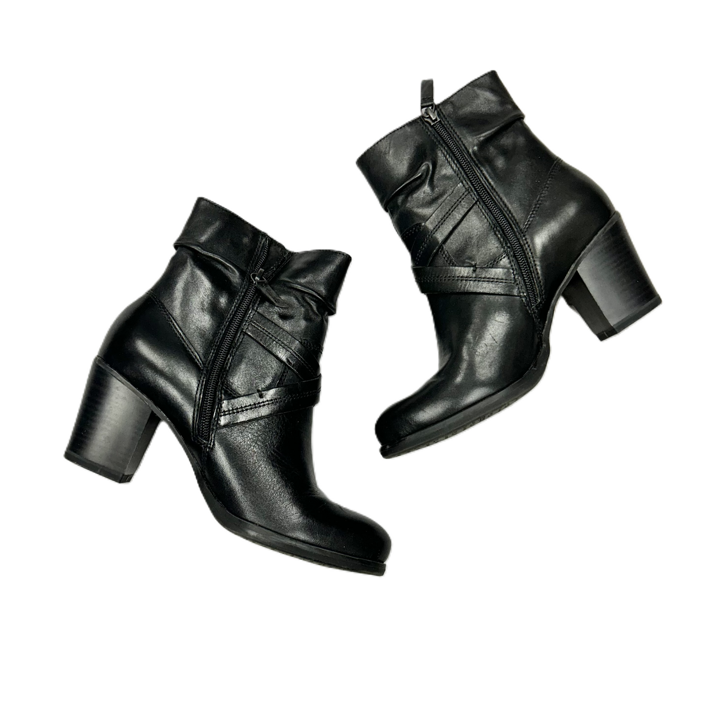 Boots Ankle Heels By Tamaris In Black, Size: 6.5