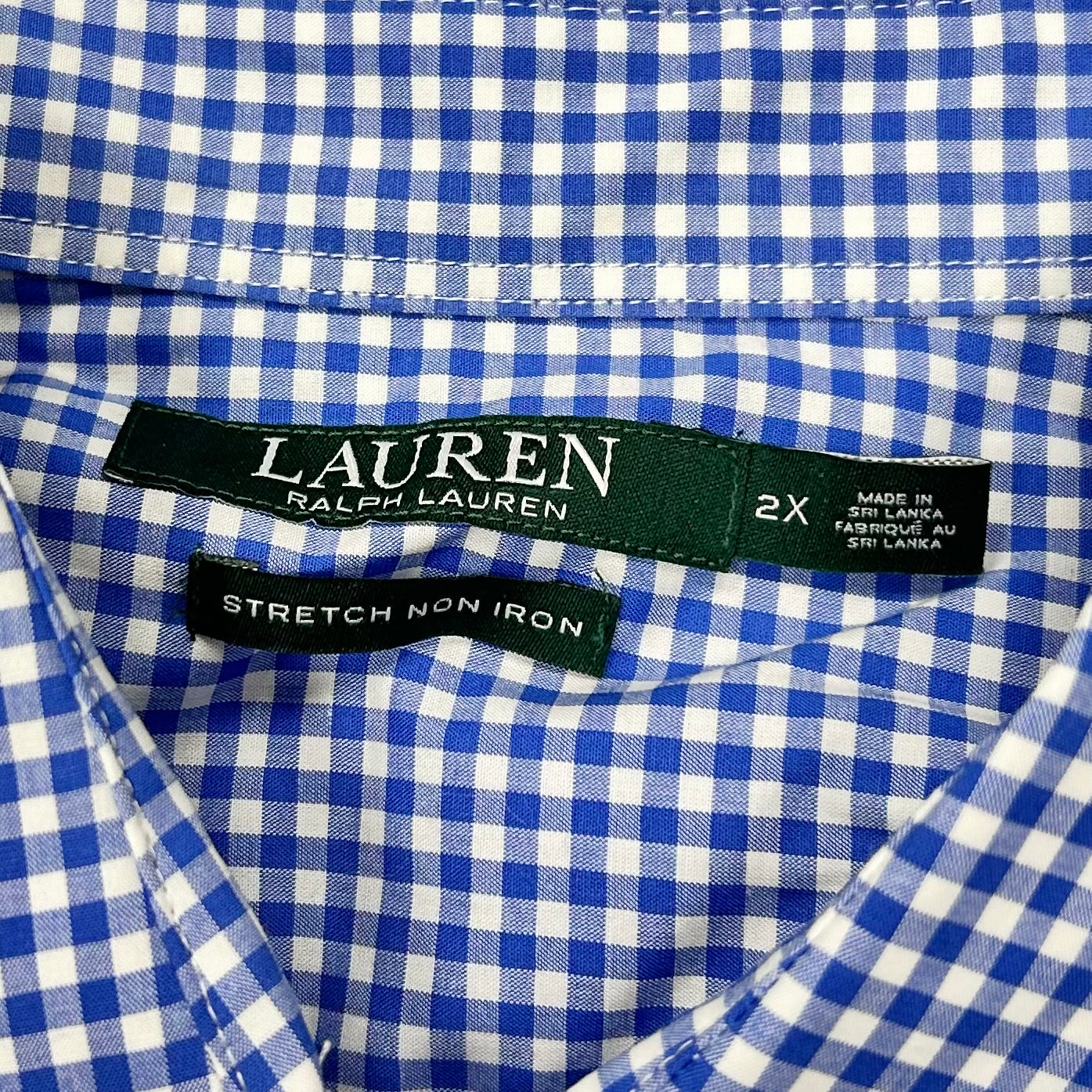 Top Long Sleeve By Lauren By Ralph Lauren In Blue & White, Size: 2x