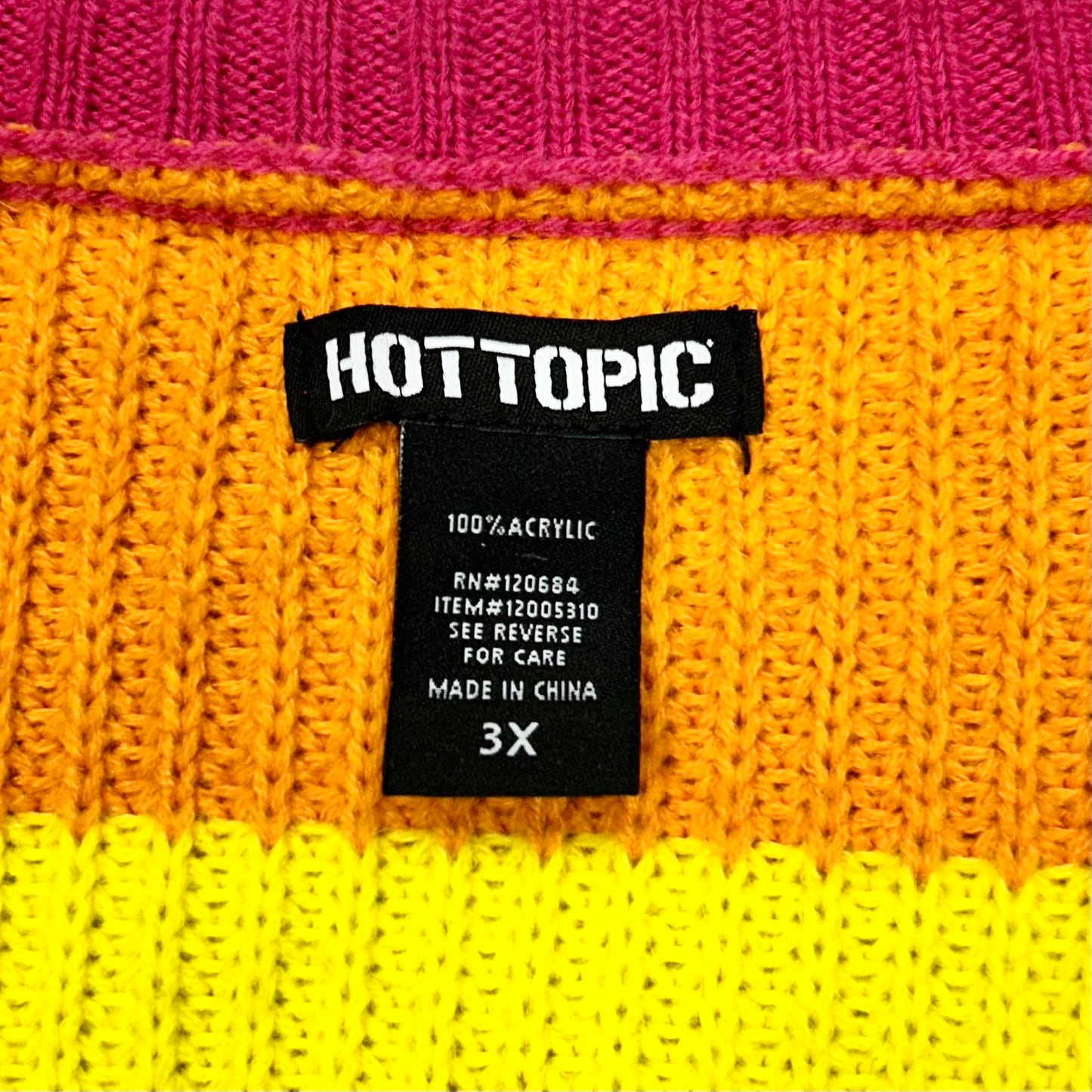 Sweater Cardigan By Hot Topic In Rainbow Print, Size: 3x