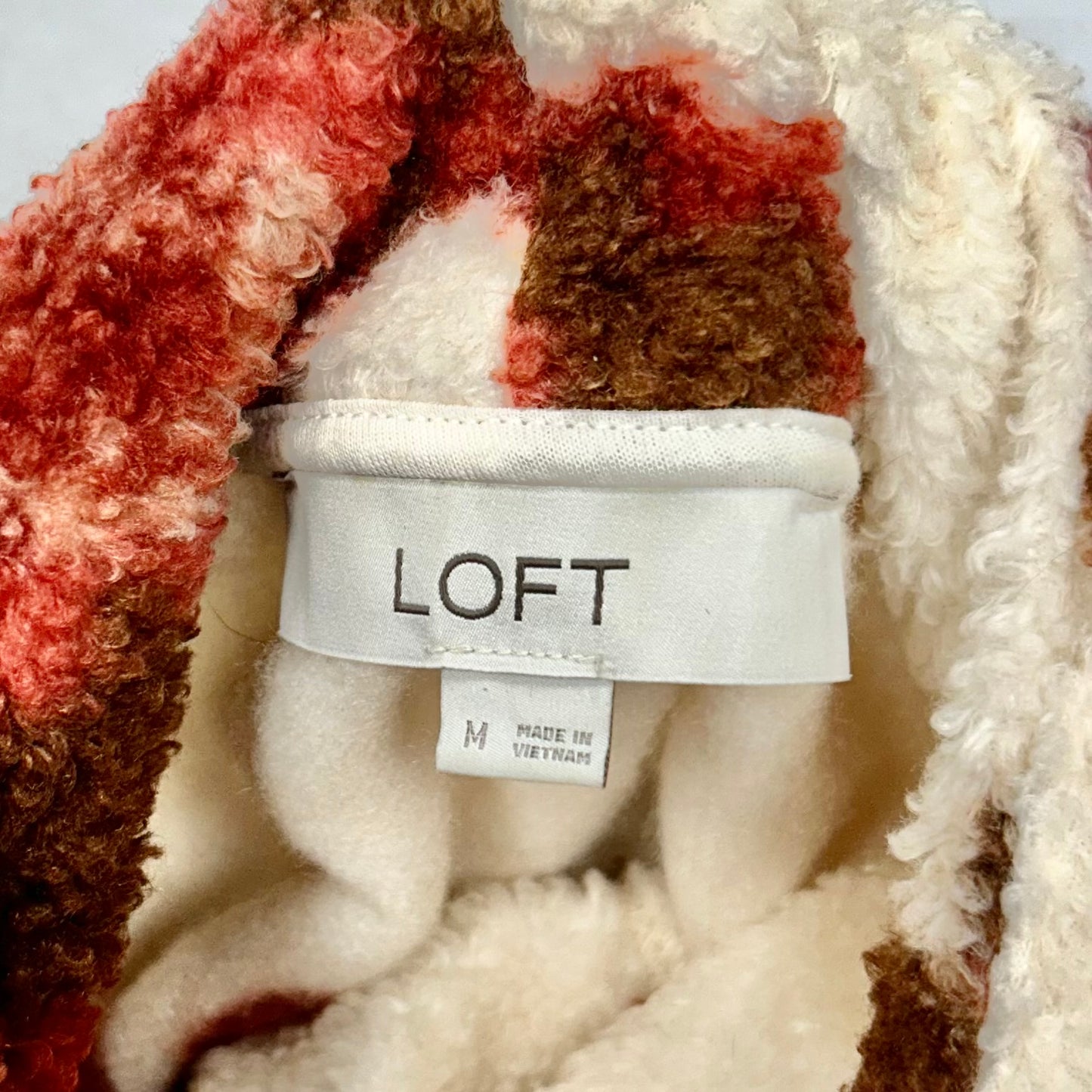 Sweatshirt Crewneck By Loft In Red & Cream, Size: M