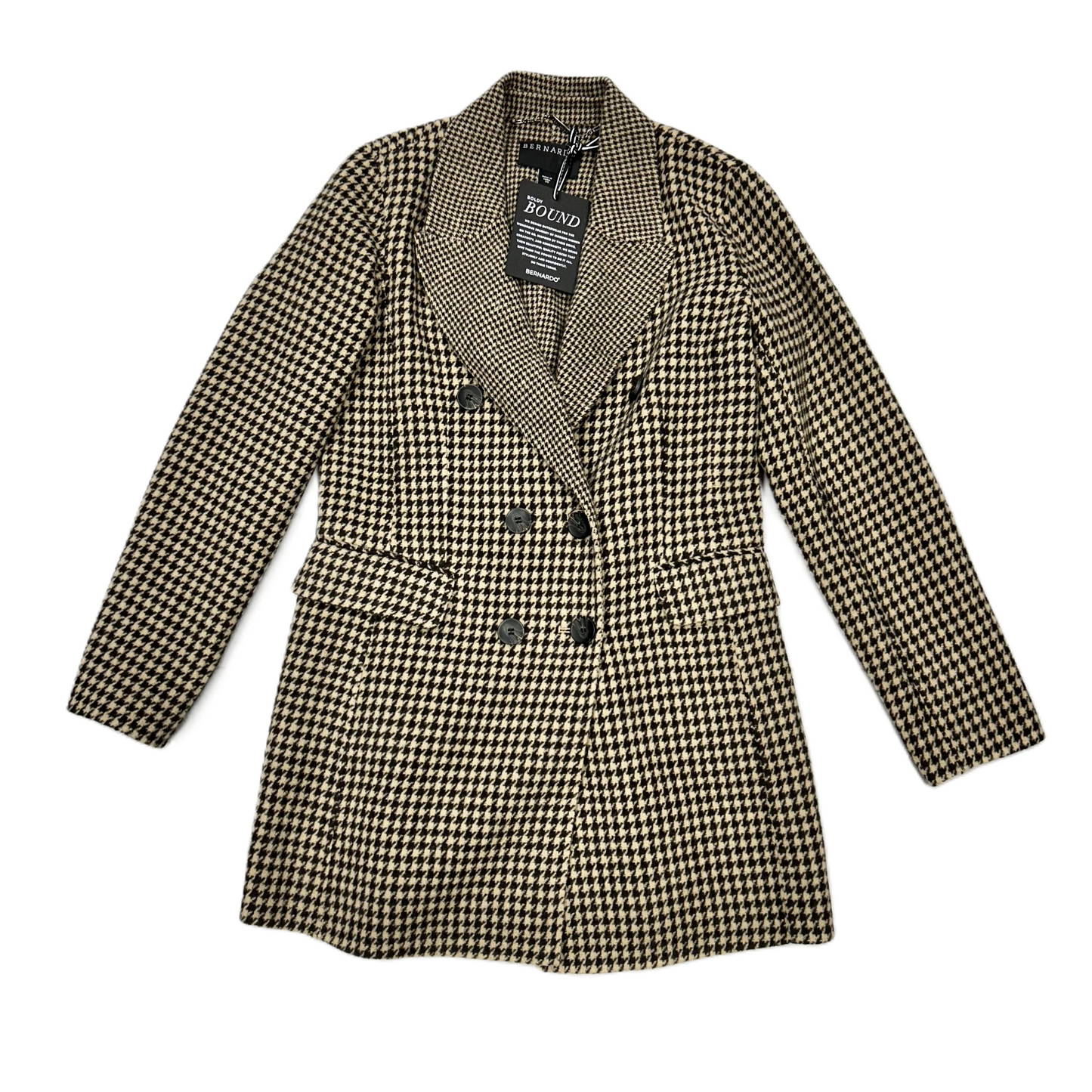 Coat Peacoat By Bernardo In Brown & Cream, Size: Xs