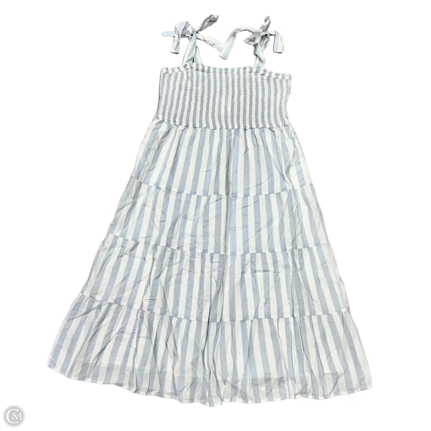 Dress Casual Midi By J. Crew In Blue & White, Size: L