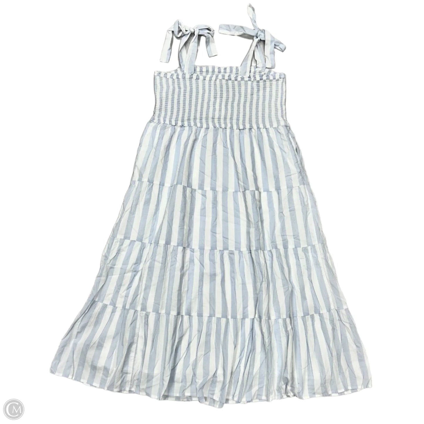 Dress Casual Midi By J. Crew In Blue & White, Size: L