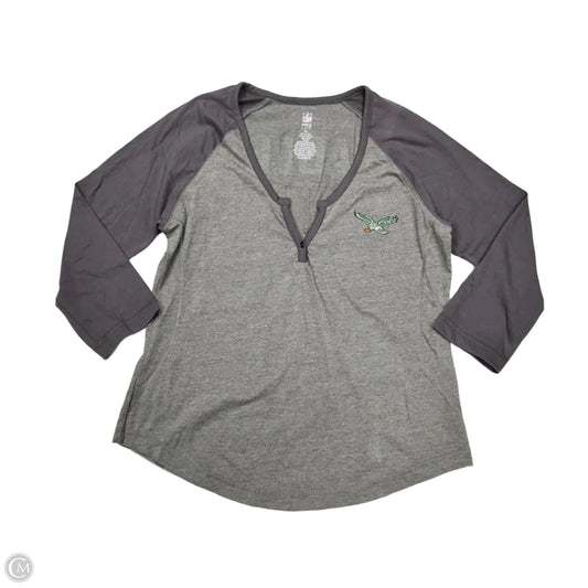 Top 3/4 Sleeve By Nfl In Grey, Size: Xl