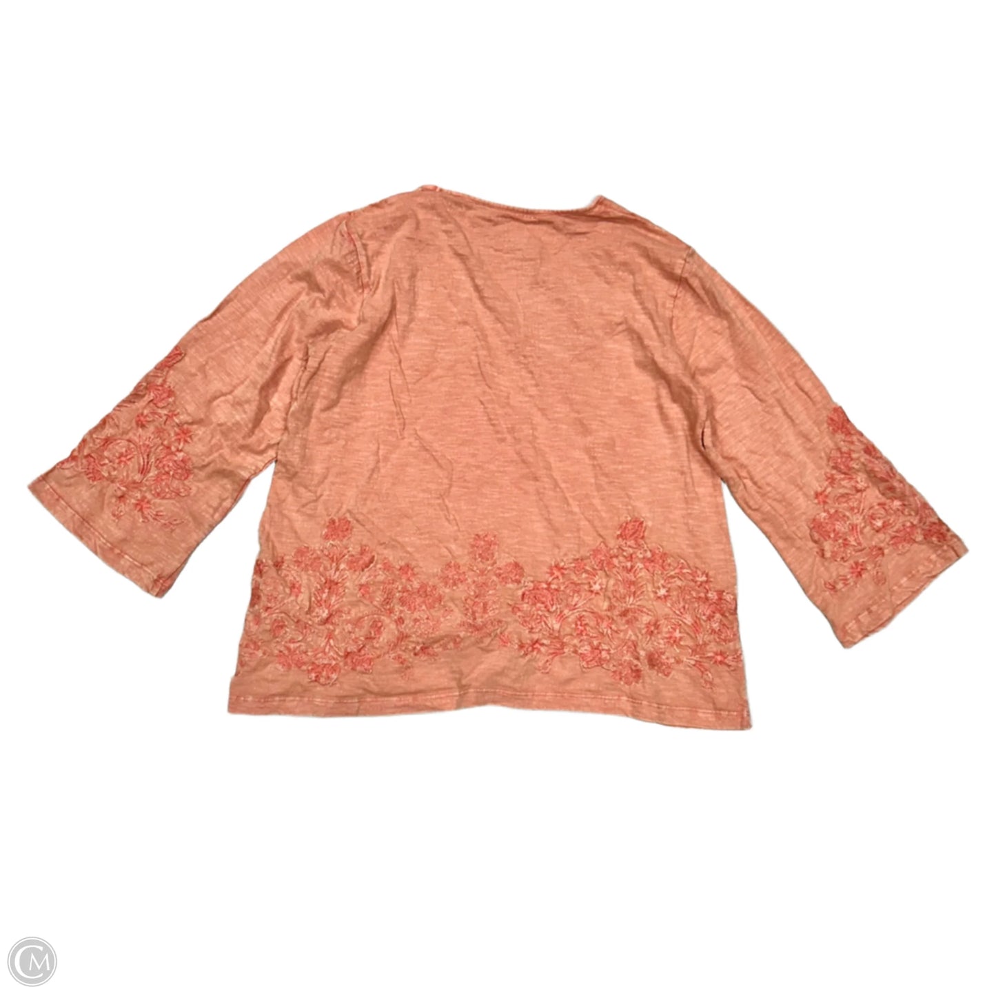 Top 3/4 Sleeve By Caite In Coral, Size: S