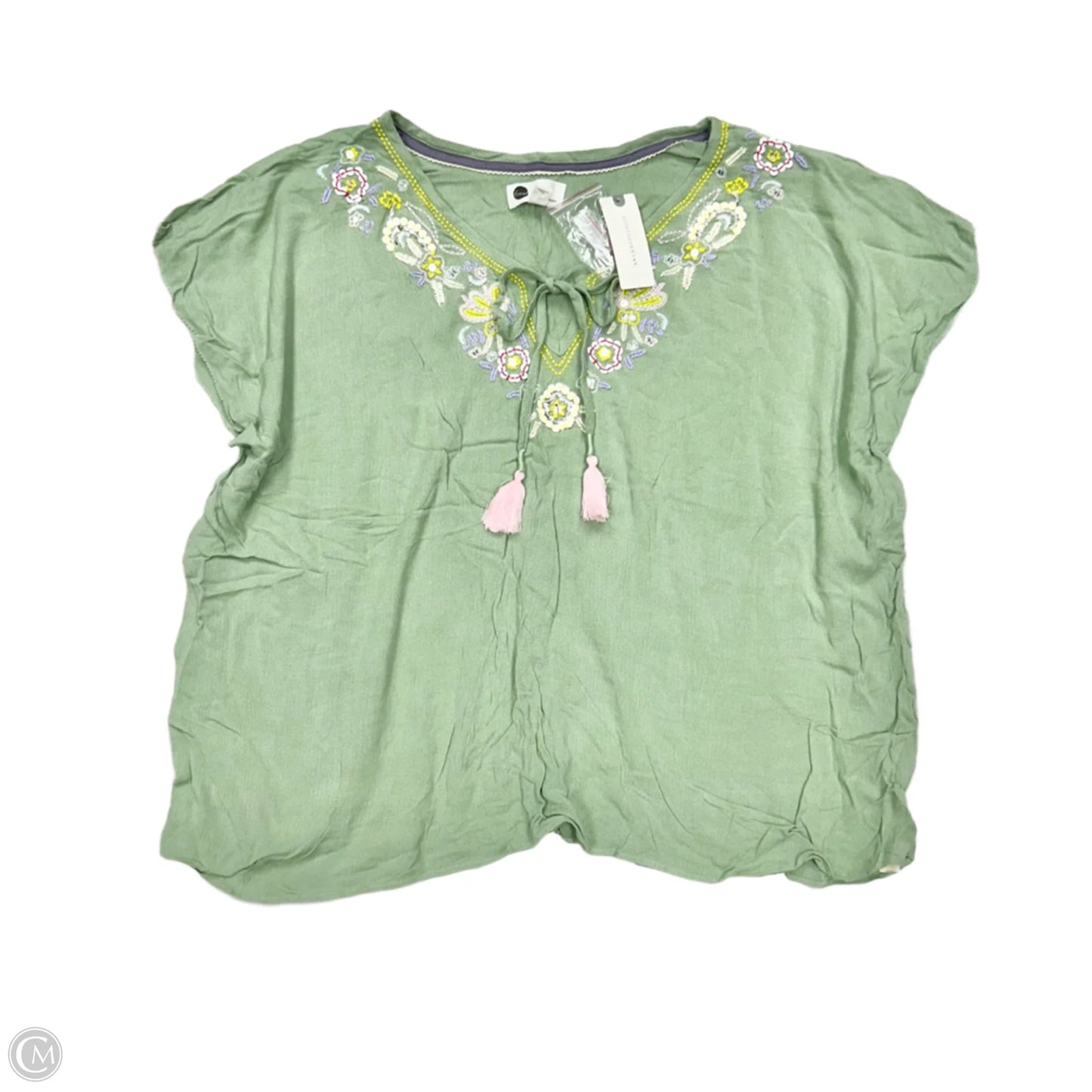 Top Short Sleeve By Floreat In Green, Size: M