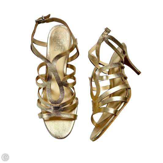Sandals Heels Kitten By Vince Camuto In Gold, Size: 9