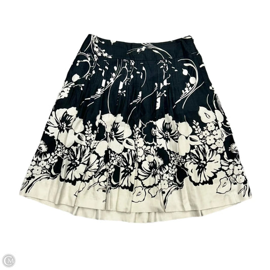 Skirt Midi By Ann Taylor In Black & Cream, Size: 8