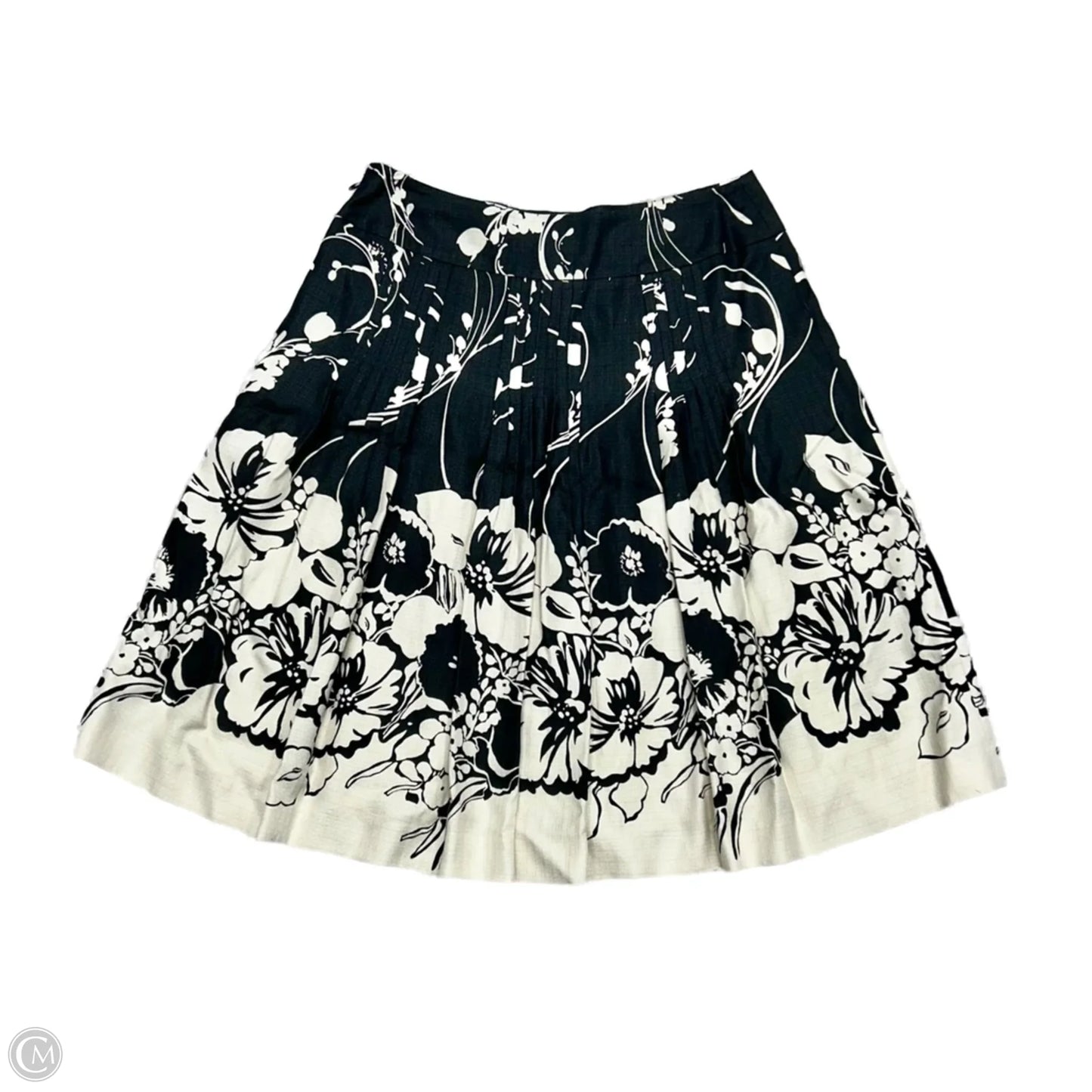 Skirt Midi By Ann Taylor In Black & Cream, Size: 8