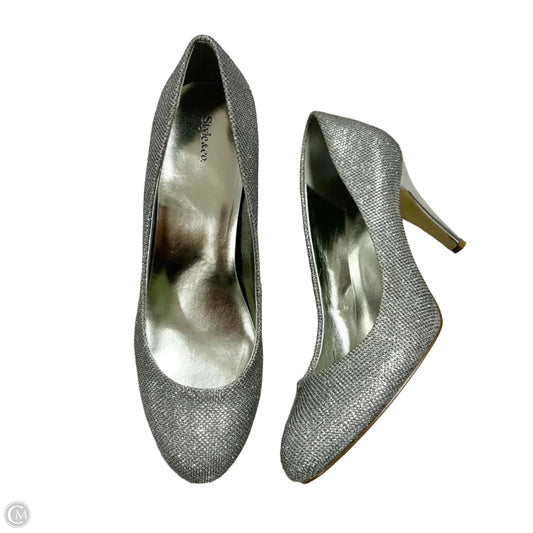 Shoes Heels Stiletto By Style And Company In Silver, Size: 9.5