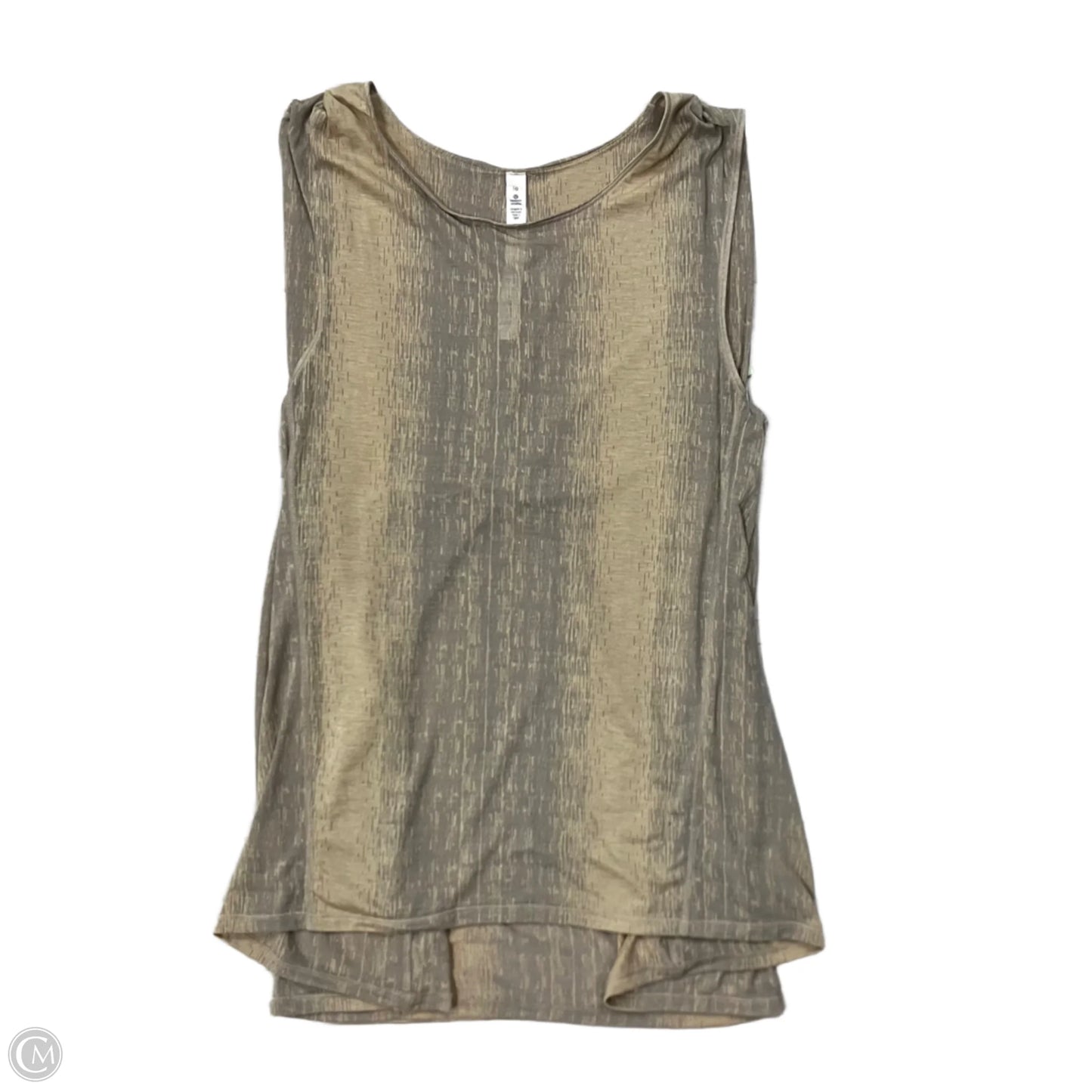 Athletic Tank Top By Lululemon In Grey & Tan, Size: M