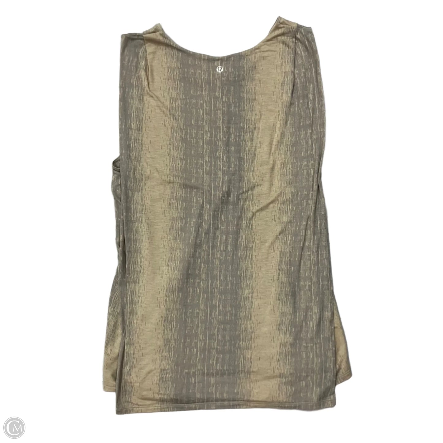 Athletic Tank Top By Lululemon In Grey & Tan, Size: M