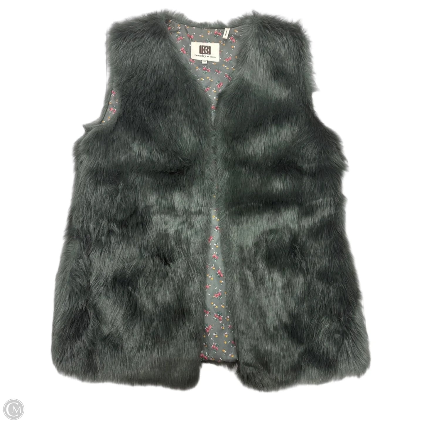 Vest Faux Fur & Sherpa By Laundry In Grey, Size: Xs