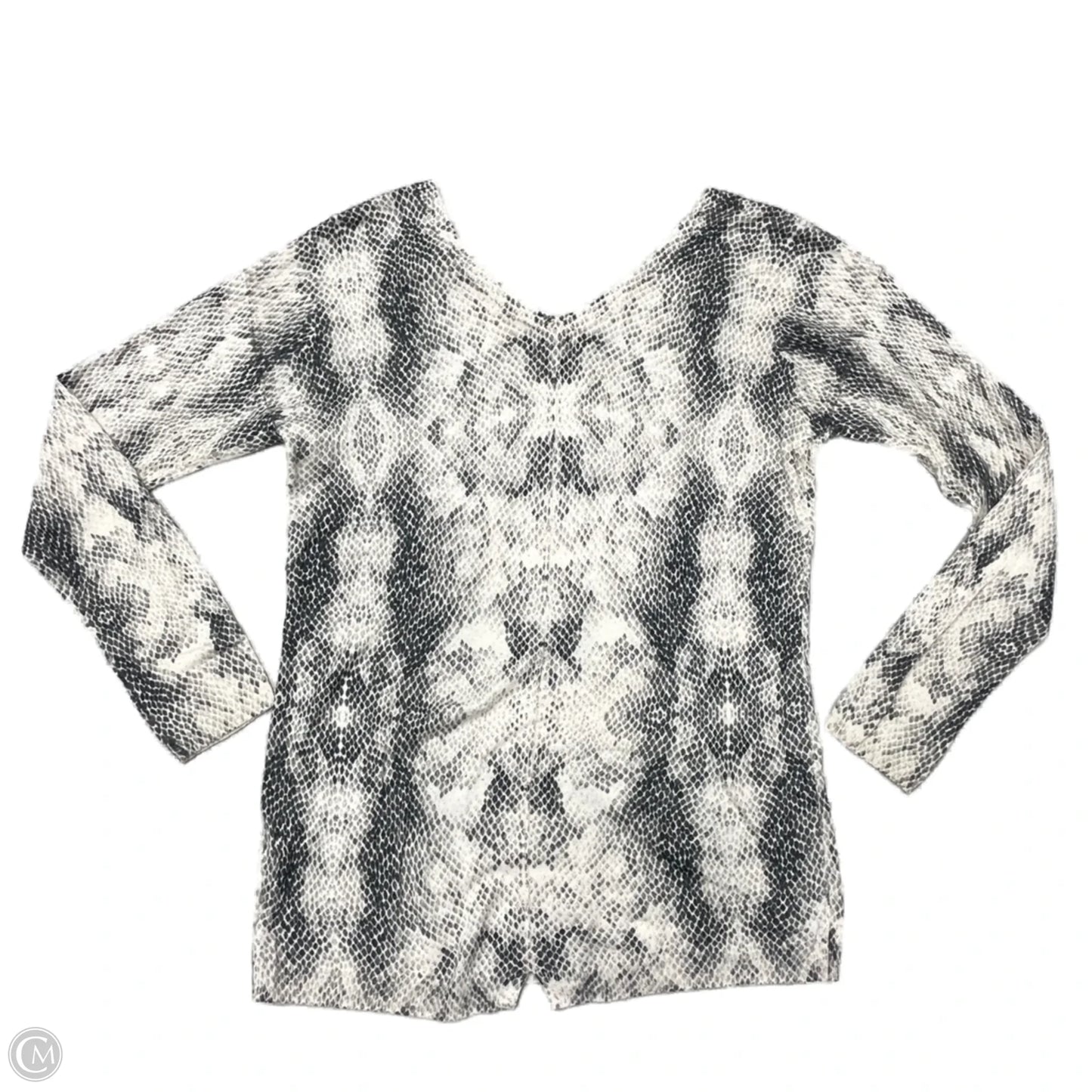 Top Long Sleeve By Rebecca Taylor In Snakeskin Print, Size: Xs