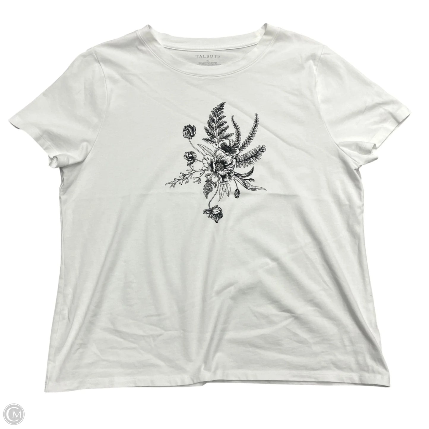 Top Short Sleeve By Talbots In White, Size: Xl